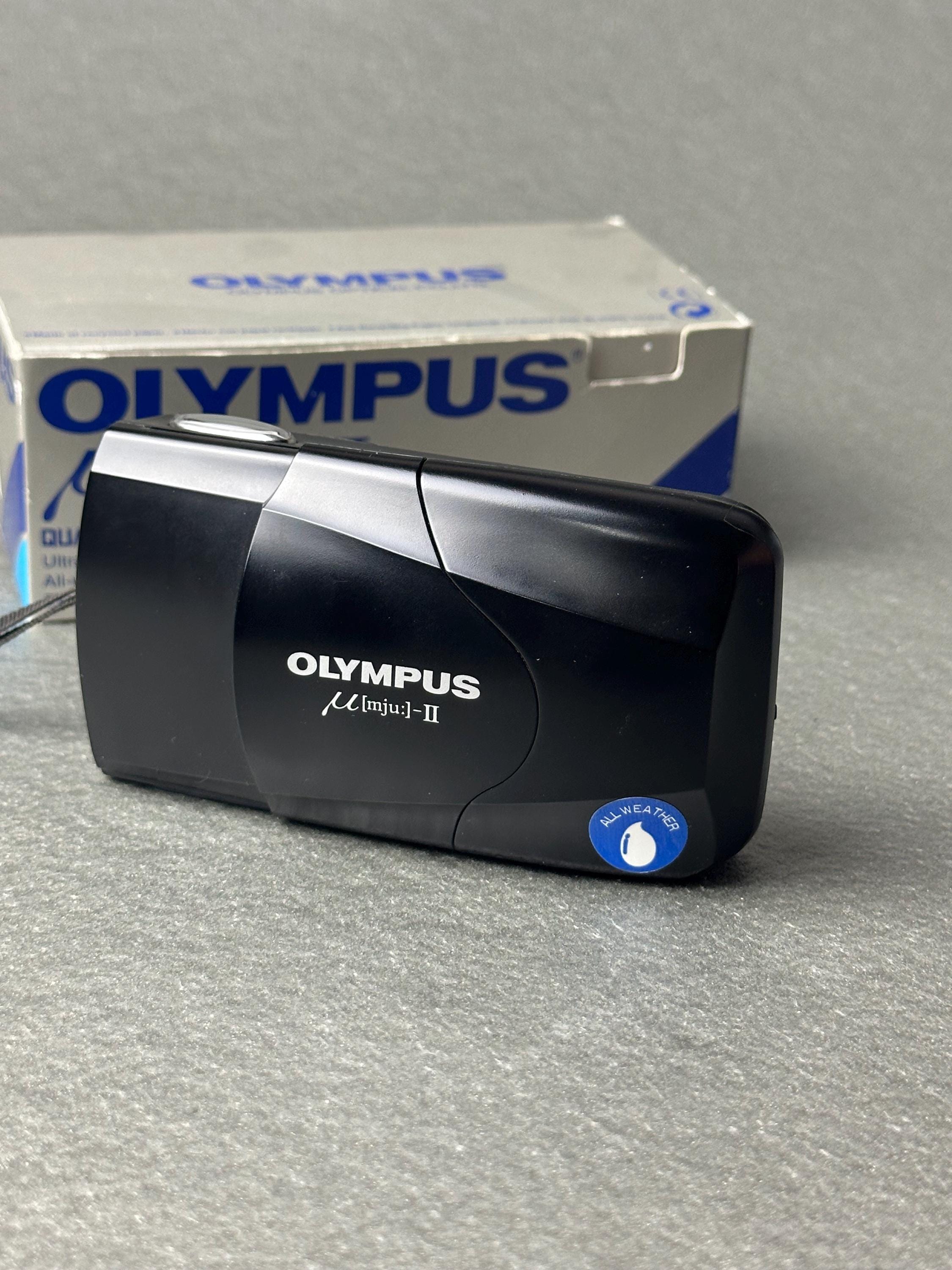 Black Olympus Mju II 35mm Film Camera Stylus Epic Mint Condition