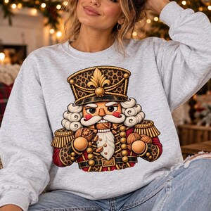 Leopard Nutcracker PNG, Christmas Soldier Graphic, Animal Print Holiday, Festive Sublimation Art (Digital Download)