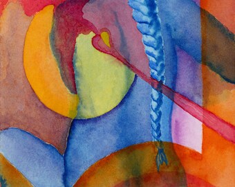 honoring women veterans "Wounded Warrior Woman" watercolor painting/giclee print