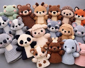 Crochet Animal Hand Puppet Pattern Bundle, + 50 Amigurumi PDF Patterns (Digital Download)