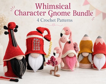 Gnome Crochet Pattern Bundle PDF, Easy Amigurumi Gnome Designs for Gifts and Decor