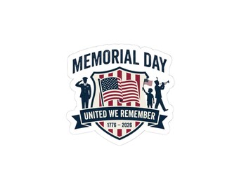 USA 250 Memorial Day Sticker | 1776–2026 Vintage Distressed Americana, Red White Blue