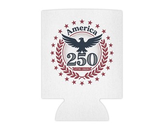 America 250 Eagle Emblem Can Cooler | 1776-2026 Patriotic Sleeve