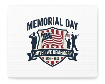 Memorial Day 1776–2026 Canvas, USA 250 Vintage Distressed Americana, Red White Blue