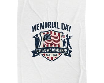 Memorial Day 1776–2026 Velveteen Plush Blanket | USA 250, vintage distressed patriotic red white blue