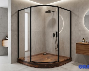 Base de chuveiro em carvalho maciço, piso de chuveiro impermeável feito à mão, para banheiro.