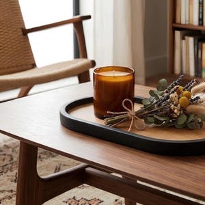 Wooden Serving Tray, Rectangular Oak, 11 x 5.8, Minimalist