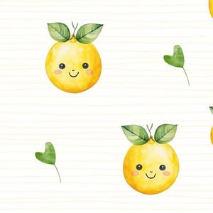 Süße Zitronen, Nahtloses Muster PNG, Digitales Papier für Stoffe, cute Seamless Pattern, Scrapbooking Download