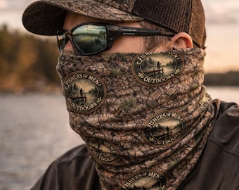 Camo Fishing Neck Gaiter | Fishers of Men Outdoors Face Cover | Christian Fishing Mask | Hunting Face Mask