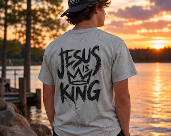 Jesus Is King Kids Christian T-Shirt | Faith-Based Graphic Tee | Youth Jesus Shirt | Church Shirt for Boys & Girls | Christian Gift for Kids