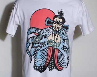 Jack Burton Big Trouble T‑Shirt – Fu Manchu Design (White)