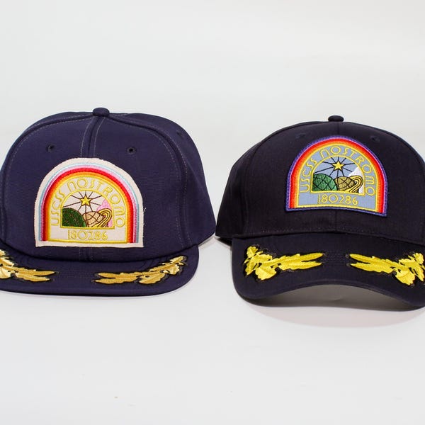 Alien Nostromo Inspired Crew Hat Flat Brim or Curved Navy Color Cosplay Hat