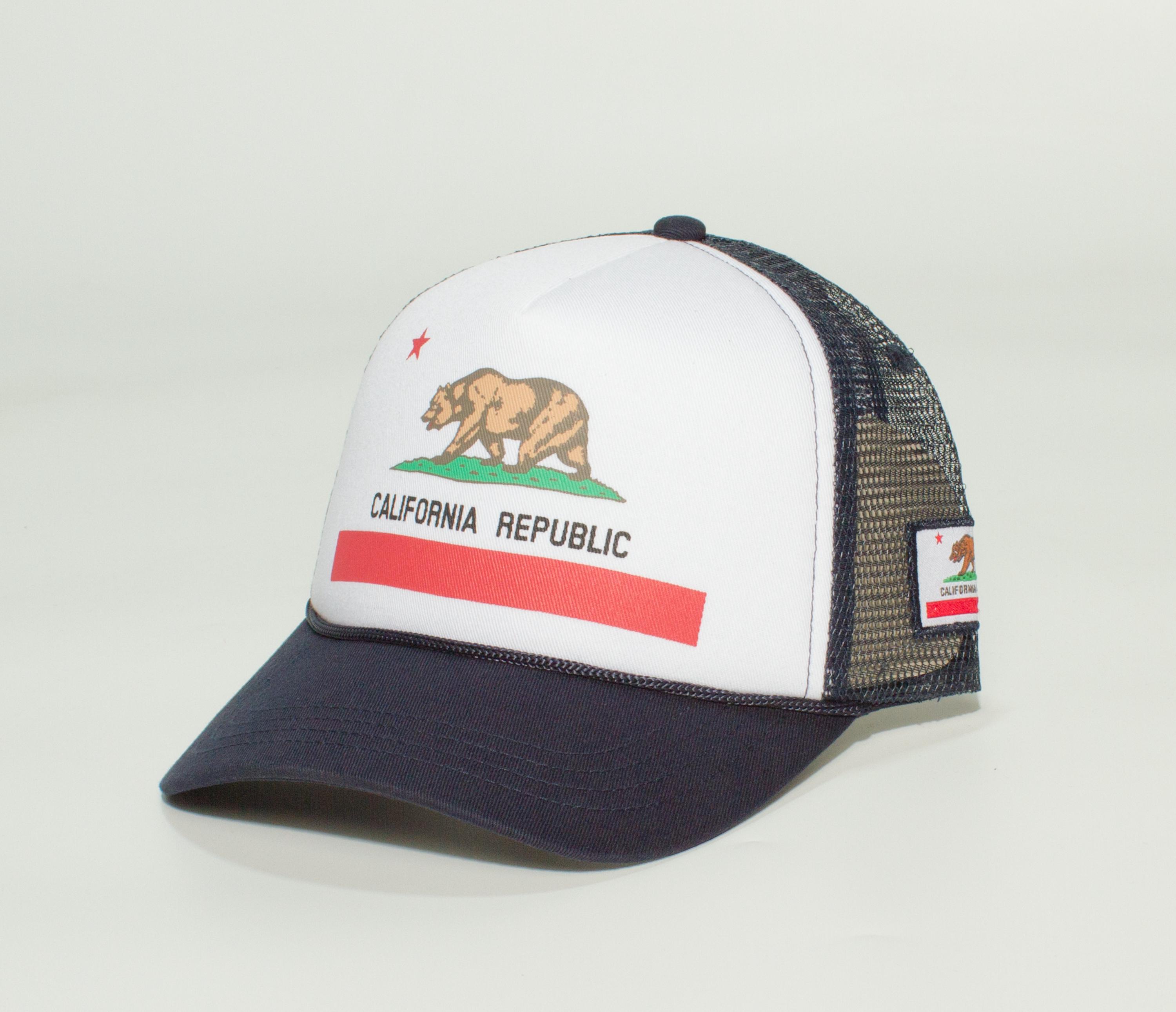 California Republic Trucker Hat – Adult Snap Closure Cali Cap, Multi ...