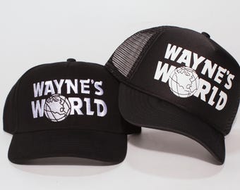 Wayne's World Embroidered Trucker Hat – Adjustable Black Baseball Cap