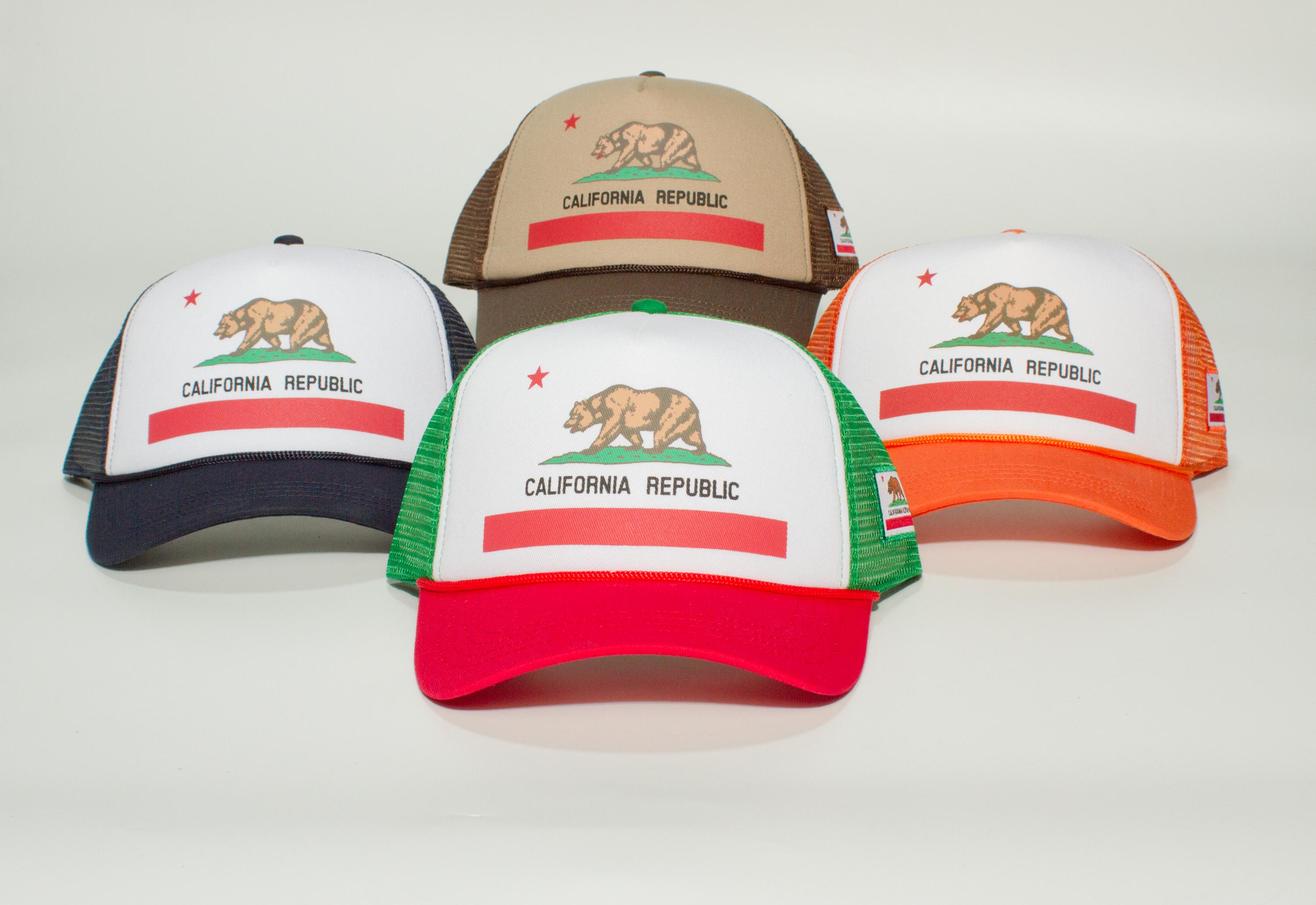 California Republic Trucker Hat – Adult Snap Closure Cali Cap, Multi ...