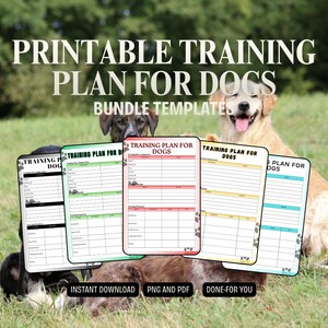 Planificador de entrenamiento para mascotas imprimible / Registro de entrenamiento para perros y cachorros / Seguimiento de comportamiento y práctica de comandos / Planificador de entrenamiento para mascotas en formato PDF y PNG