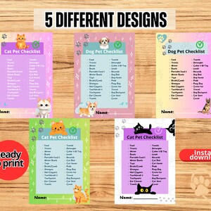 Lista de verificación editable para mascotas (perro) / Lista de tareas para el cuidado del perro / Planificador de rutinas para cachorros y perros (PDF/PNG)