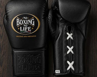 Black nbnl Boxing Gloves – Premium Leather Fight Gloves – Luxury Training  Sparring Gear – Pro Style Boxing Equipment