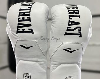 Everlast Powerlock Pro Training Gloves, Premium Leather Protective Sparring and Heavy Bag Gear