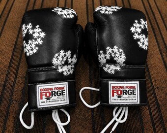 Boxing forge Star Boxing Gloves Lace Up | Premium Leather Training Sparring Gloves | Custom Design Heavy Bag MMA Muay Thai Fight Gloves