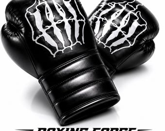 Horse-hair Padded boxing gloves with cowhide leather skin| Skeleton Hand Boxing Gloves | Unisex Gym Training & Sparring Gloves