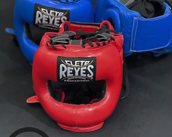 Cleto Reyes Style Headgear – Premium Cowhide Leather Boxing Head Guard – Handmade Professional Sparring Headgear – Custom Fight Gear