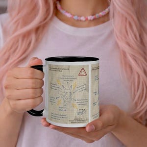 Vintage Pokémon Lab Notes Mug – Retro Anime Field Study Diagram Cup, Nerdy Gamer Gift, Kanto Professor Aesthetic Coffee Mug