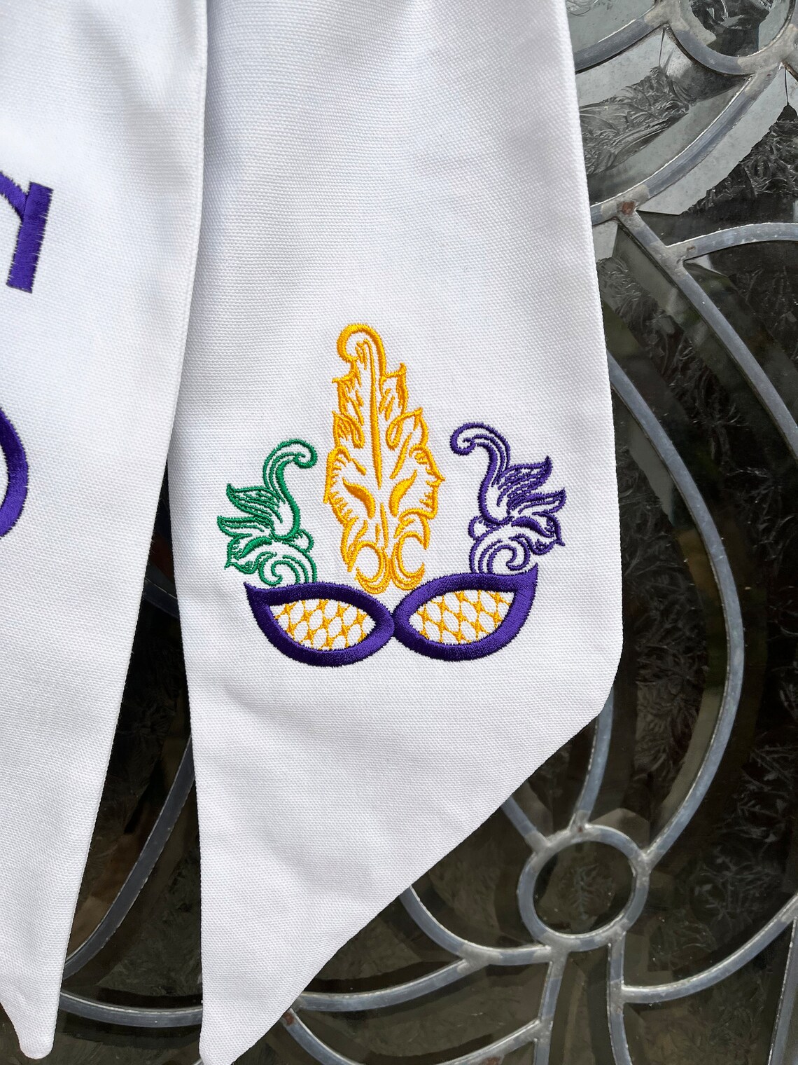 mardi gras chair sash