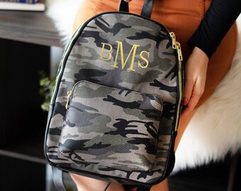 Black Backpack with Monogram, Black Backpack with Personalization, Boutique Backpack for Women, Backpack for Traveling, Purse Backpack