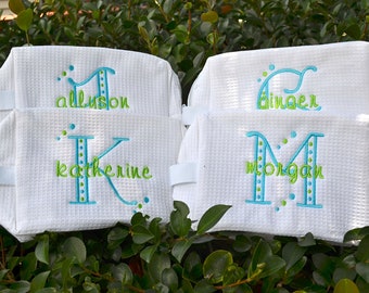 Monogrammed Bridal Gift, Custom Cosmetic Bag, Bridesmaid Gift, Bachelorette Party Gift, Flower Girl Gift, Tween Gift, Wedding Party Gift