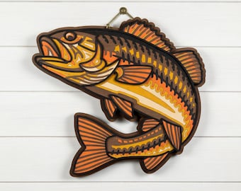 Bass - Animal - Layered Line Design - My Custom Designs - Digital File