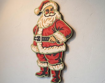 Santa Clause - Layered Line Designs - Digital File -  My Custom Designs