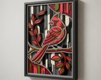 Layered Line Design - Framed Wall Art - Cardinal Artistic - Digital File - My Custom Designs