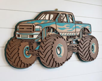 Monster Truck - Layered Design - Digital File - My Custom Designs