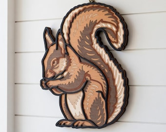 Squirrel - Animal - Layered Line Design - My Custom Designs - Digital File