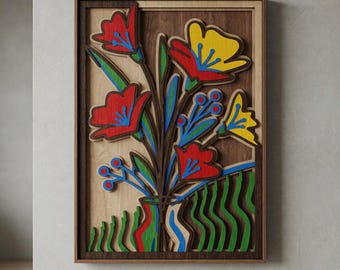 Flower 11 - Layered Line Design - Nature - My Custom Designs