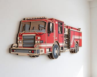 Firetruck - Vehicle - Layered Line Design - My Custom Designs - Digital File