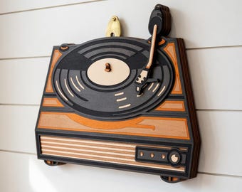 Record Player - Layered Line Designs - Music - Digital File - My Custom Designs