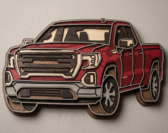 Layered Line Design - Truck Late 2018 - Framed Wall Art - Digital File - My Custom Designs