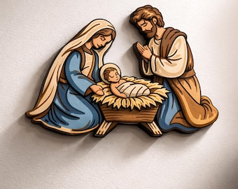 Baby Jesus Scene Layered Line Designs Digital File My Custom Designs