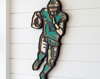 Football Player - Layered Line Designs - Vehicle - Digital File - My Custom Designs
