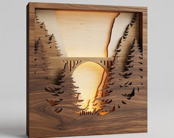 Valley Bridge - Layered Art - Lightbox Design - My Custom Designs - SVG