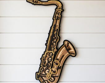 Saxophone - Layered Line Designs - Musical Instrument - Digital File - My Custom Designs