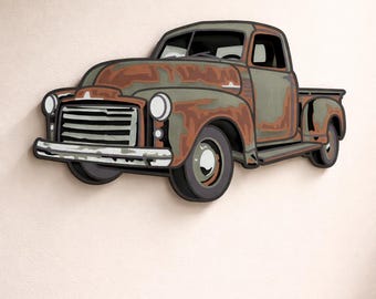 Rusty Truck Layered Laser Line Design