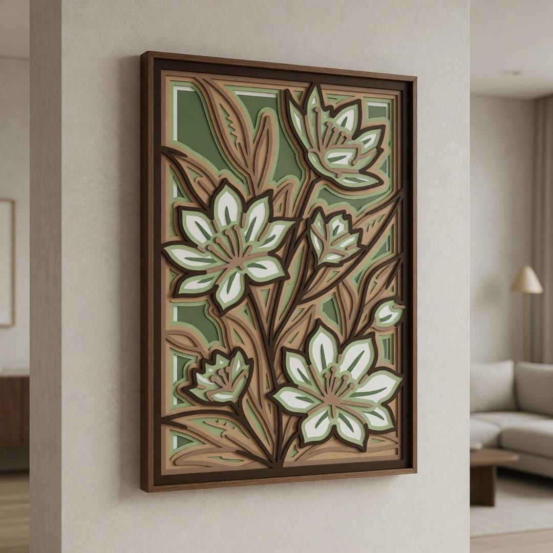 Flower 16 - Layered Line Design - Nature - My Custom Designs - Etsy