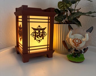 Inazuma Inspired LED Lantern | Handmade 3D Printed Anime Desk Lamp | Genshin Impact Fan Decor