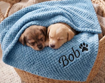 名入れペットブランケット、犬猫の名前入りカスタムブランケット、ペットの誕生日プレゼント