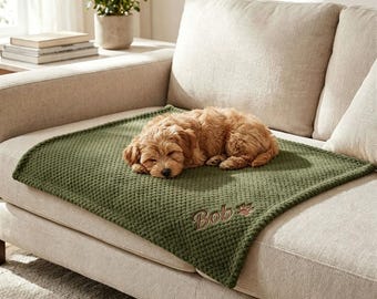 Manta personalizada para mascotas con nombre, manta suave y cálida para perros o gatos, ideal como regalo de cumpleaños para mascotas.