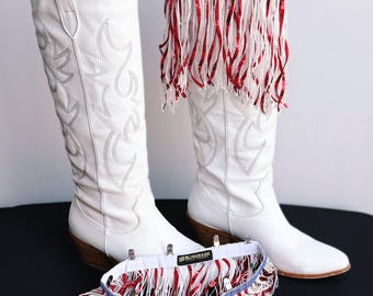 The Liberty Patriotic Fringe Boot Charms with Sequins and Rhinestones