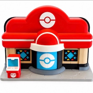 Pokopia Center Console Holder| Rocky Ridge Poké Center Nintendo Switch Dock, Pokemon Switch Dock Organizer, 3D Printed Nintendo Switch Stand